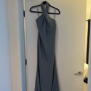 BHLDN Satin Charmeuse Dress in Dusty Blue